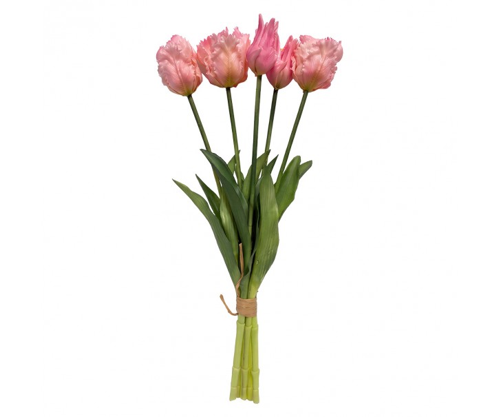 Umělá růžová květina svazek papouškovitých tulipánů Clayre & Eef – 42 cm Clayre & Eef