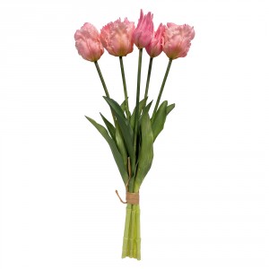 Umělá růžová květina svazek papouškovitých tulipánů Clayre & Eef – 42 cm
