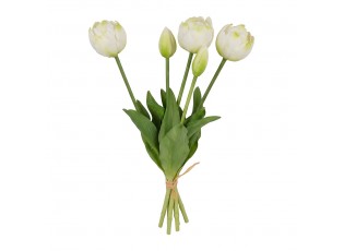 Umělá bílá květina svazek tulipánů Clayre & Eef – 42 cm
