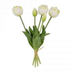 Umělá bílá květina svazek tulipánů Clayre & Eef – 42 cm