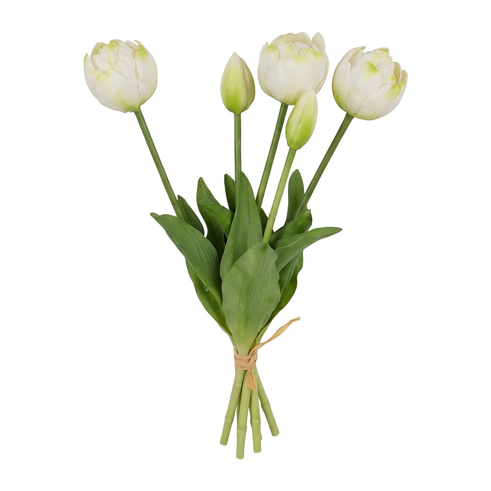 Umělá bílá květina svazek tulipánů Clayre & Eef – 42 cm Clayre & Eef Umělá bílá květina svazek tulipánů Clayre & Eef – 42 cm Clayre & Eef