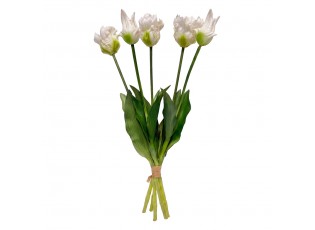 Umělá květina bílý plastový – 42 cm