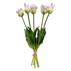 Umělá květina bílý plastový – 42 cm
