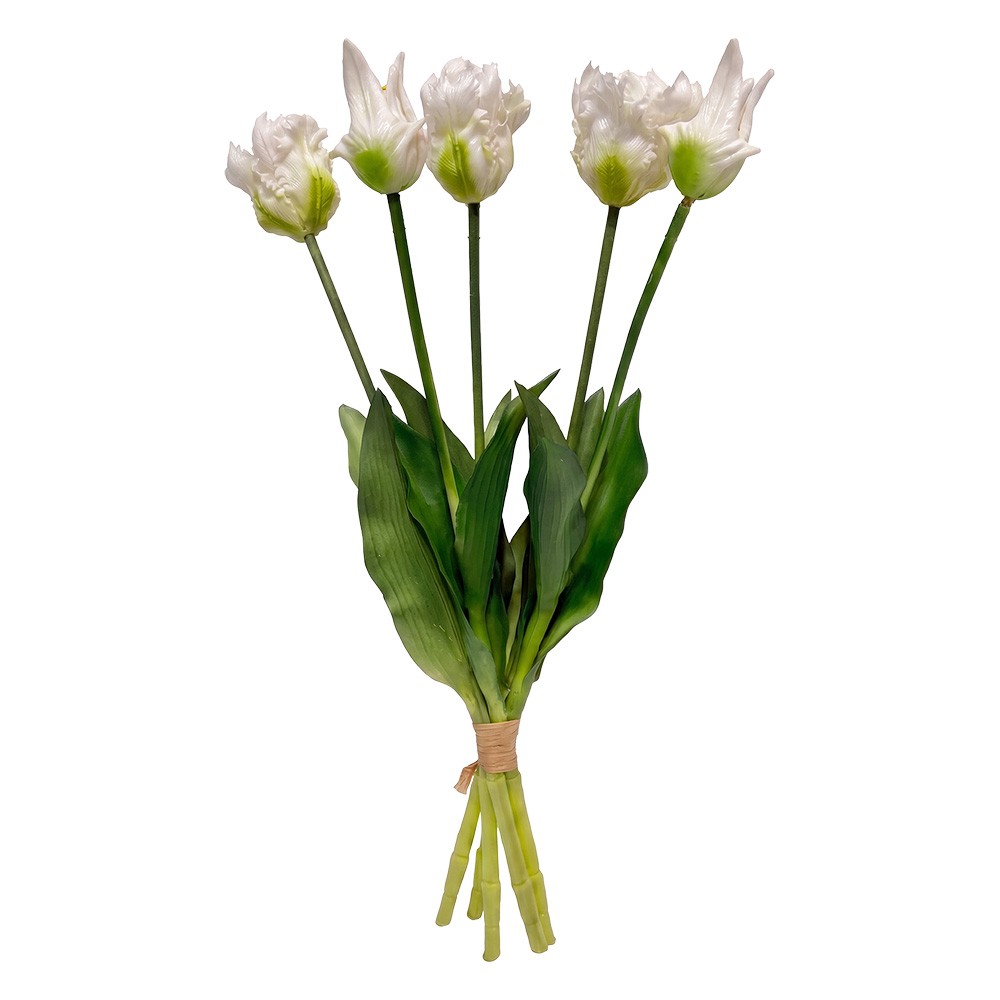 Umělá květina bílý plastový – 42 cm
