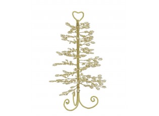 Elegantní vánoční zlatý stromek s perličkami Glaze Forest - 11*24 cm