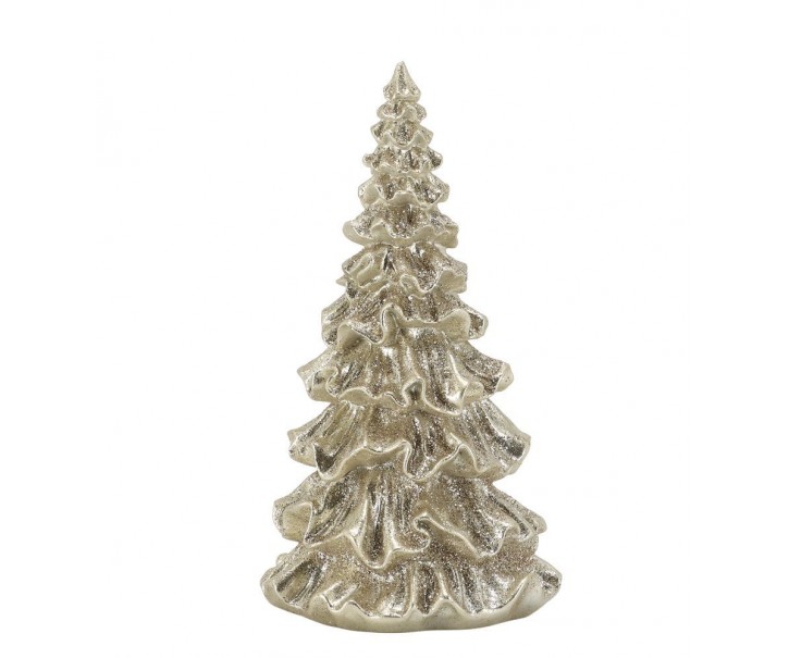 Elegantní vánoční champagne stromek se třpytkami Glitt Forest - 8*15 cm Chic Antique