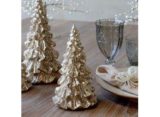 Elegantní vánoční champagne stromek se třpytkami Glitt Forest M - 11*20 cm
