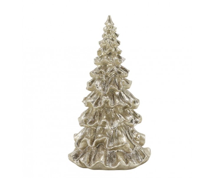 Elegantní vánoční champagne stromek se třpytkami Glitt Forest - 8*15 cm Chic Antique