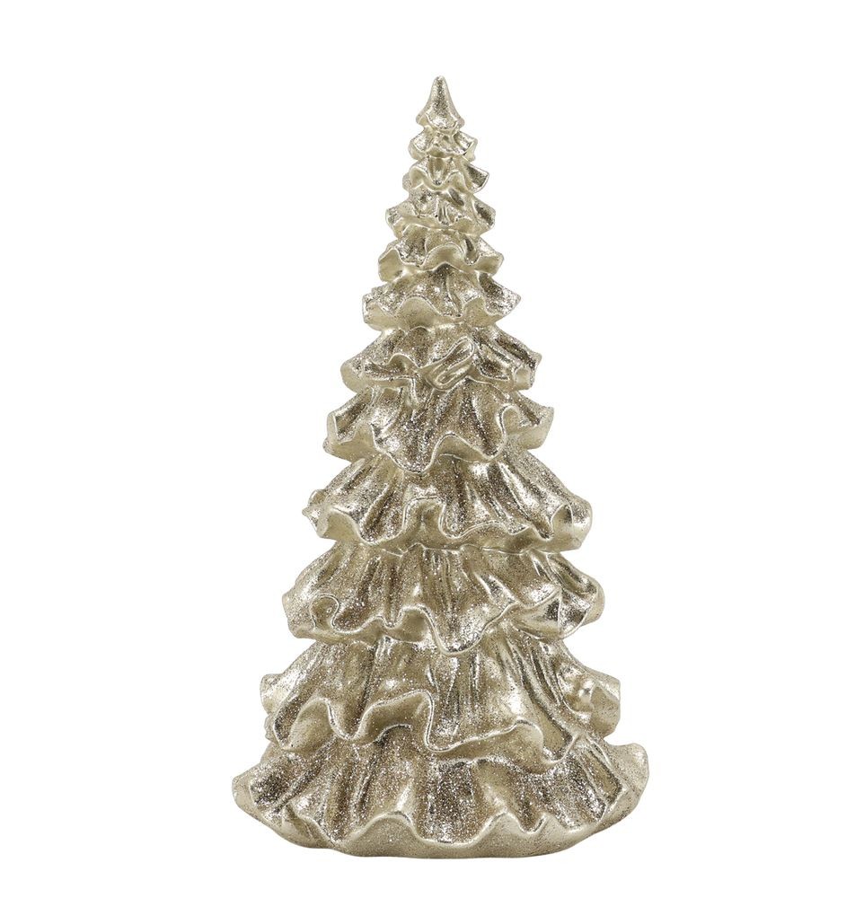 Elegantní vánoční champagne stromek se třpytkami Glitt Forest M - 11*20 cm