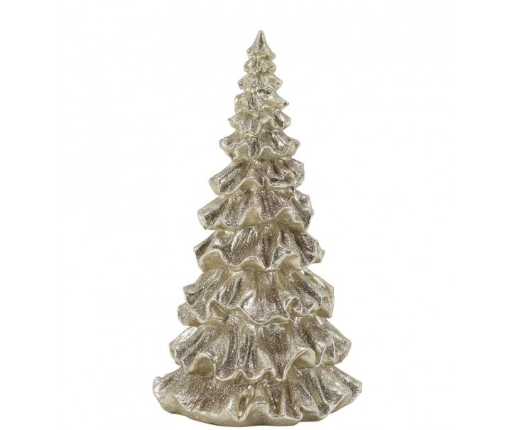 Elegantní vánoční champagne stromek se třpytkami Glitt Forest - 8*15 cm Chic Antique