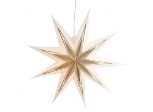 Závěsná champagne papírová zdobená hvězda Vintage Paper Star Glitt - 60 cm