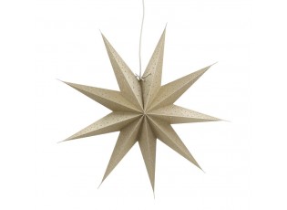 Závěsná champagne papírová zdobená hvězda Vintage Paper Star Glitt - 60 cm