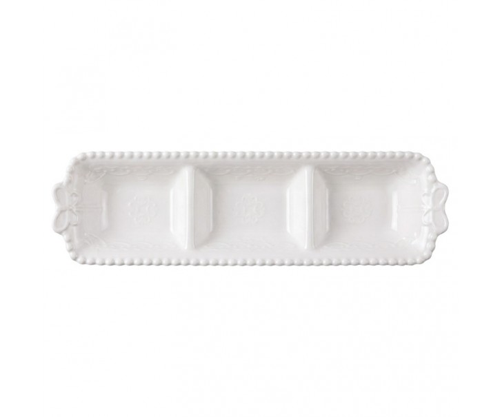 Bílá porcelánová mistička s motýlky Butterfly - 25*7*3 cm Clayre & Eef