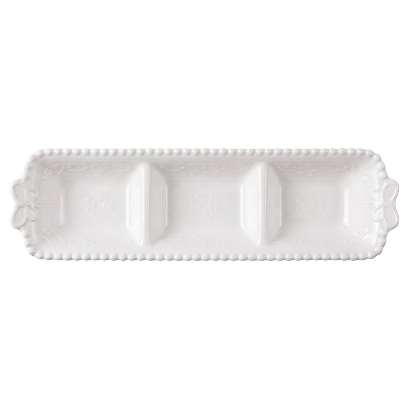 Bílá porcelánová mistička s motýlky Butterfly - 25*7*3 cm