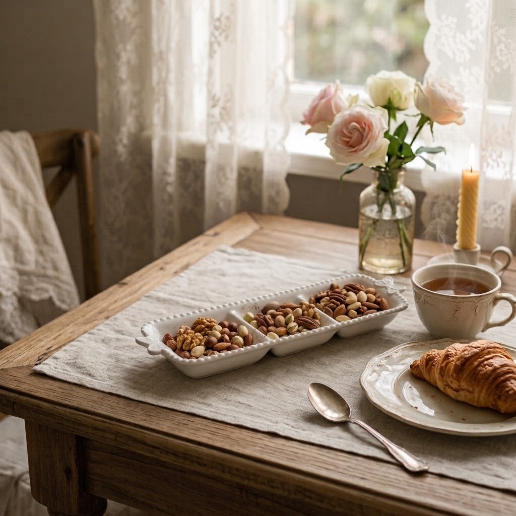 Bílá porcelánová mistička s motýlky Butterfly - 25*7*3 cm