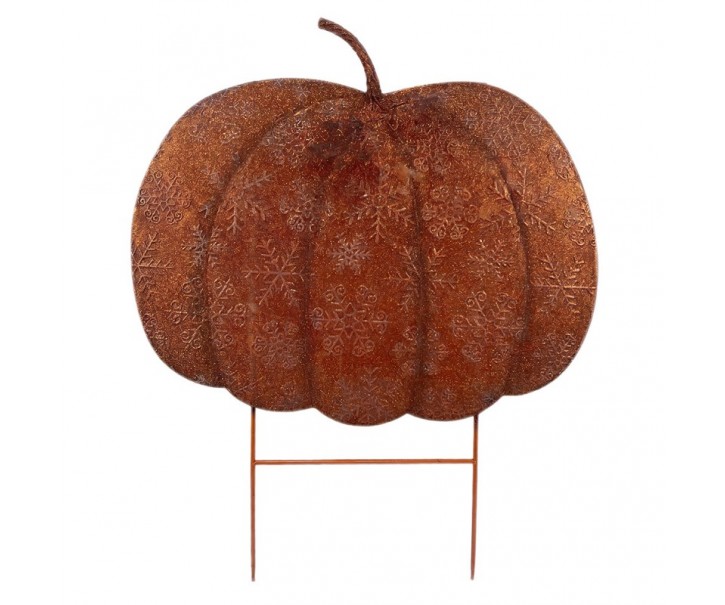 Rustikální zahradní rezavý zápich dýně Pumpkin Rust - 77*3*93 cm Clayre & Eef