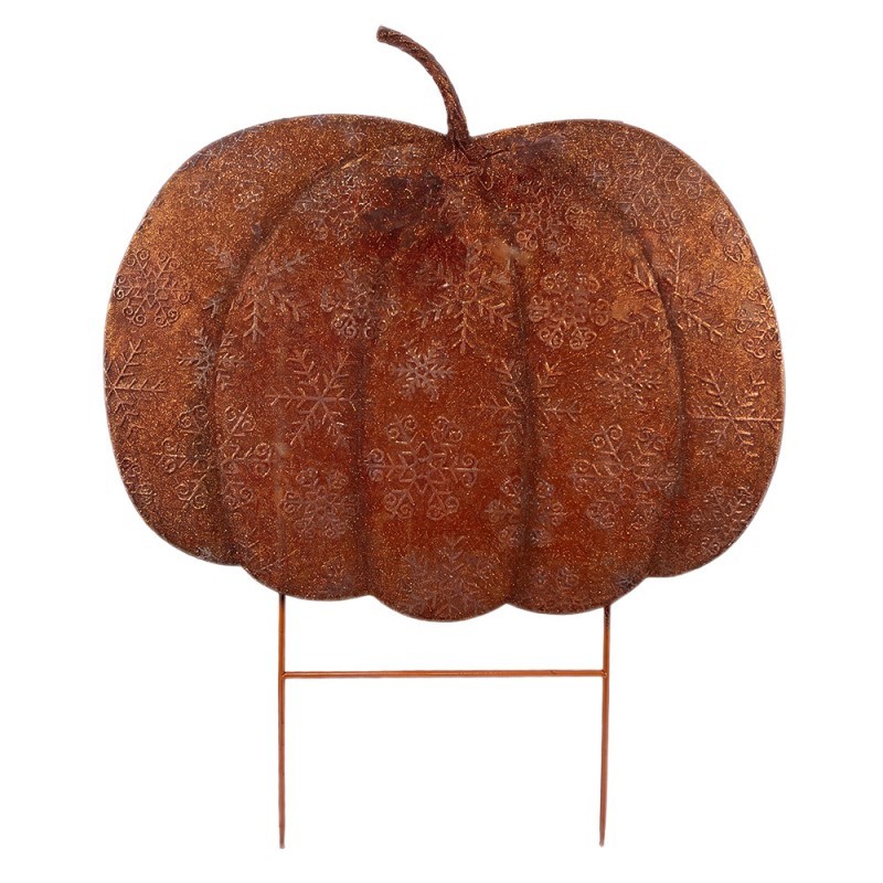 Velký kovový zahradní zápich dýně Pumpkin Rust - 77*3*93 cm