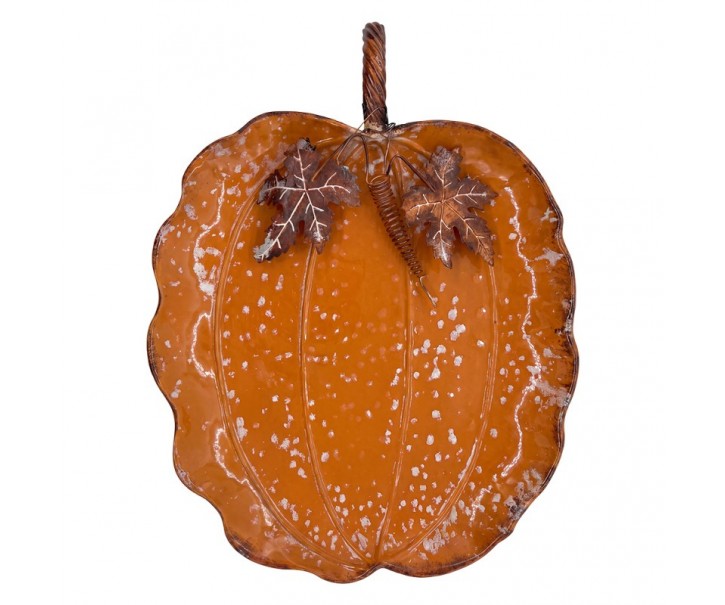 Rustikální kovová oranžová mísa dýně Pumpkin Rust - 47*45*5 cm Clayre & Eef