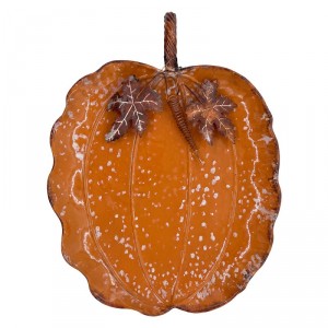 Rustikální kovová oranžová mísa dýně Pumpkin Rust - 47*45*5 cm