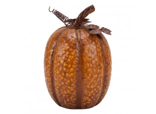 Oranžová antik kovová dekorace dýně Pumpkin Rust - Ø 18*25 cm