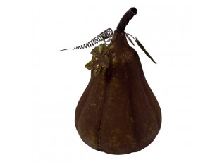 Hnědá antik kovová dekorace dýně Pumpkin Rust - Ø 18*31 cm
