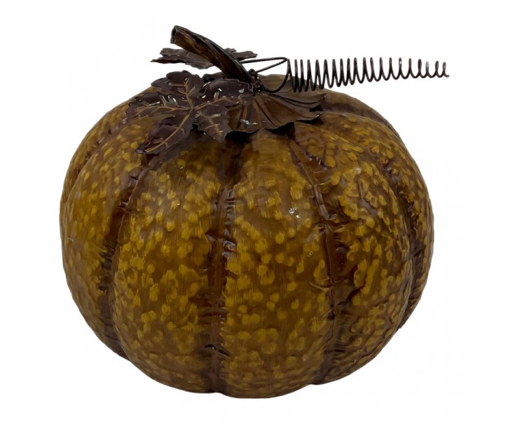 Hnědá antik kovová dekorace dýně Pumpkin Rust - Ø 17*16 cm Clayre & Eef
