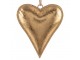 Zlatá antik kovová závěsná dekorace srdce Heart Antique S - 15*3*12 cm Clayre & Eef