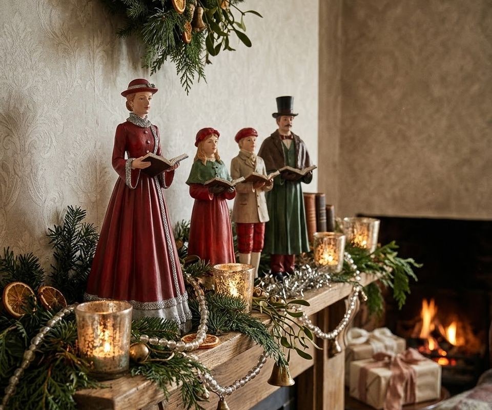 Sada 4ks vánoční dekorace figurka vánoční sbor Nativity Choir - 13*12*40 cm