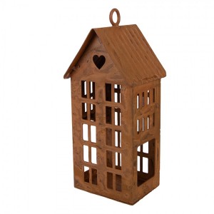 Dekorace rezavý malý domek Rustic Charm - 5*6*12 cm