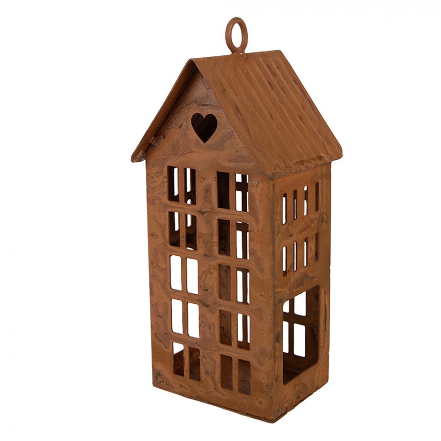 Dekorace rezavý malý domek Rustic Charm - 5*6*12 cm