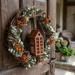 Dekorace rezavý malý domek Rustic Charm - 5*6*12 cm