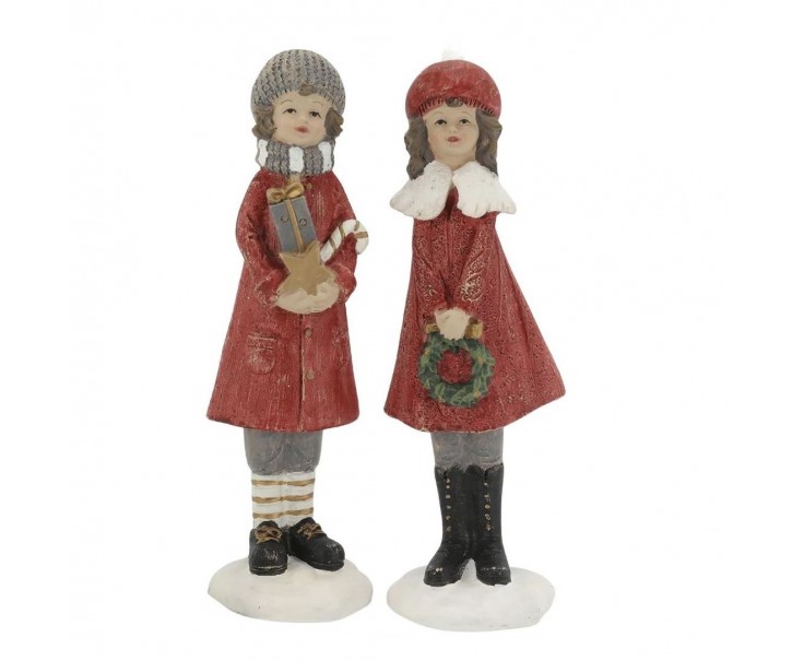 Vánoční dekorace chaleps c dívkou Noël – 4*4*14,5 cm Chic Antique