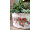 Béžový keramický květináč s vánočními ozdobami Christmas Bow & Bauble – Ø 16,5*9,5 cm Chic Antique