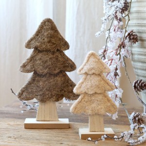 Sada 2ks vánoční stromek z plsti – 12*20 / 8*14 cm