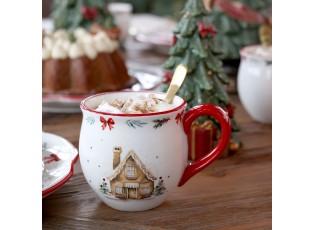 Vánoční keramický hrnek Chalet de Noël – Ø 10*9,5 cm / 430ml