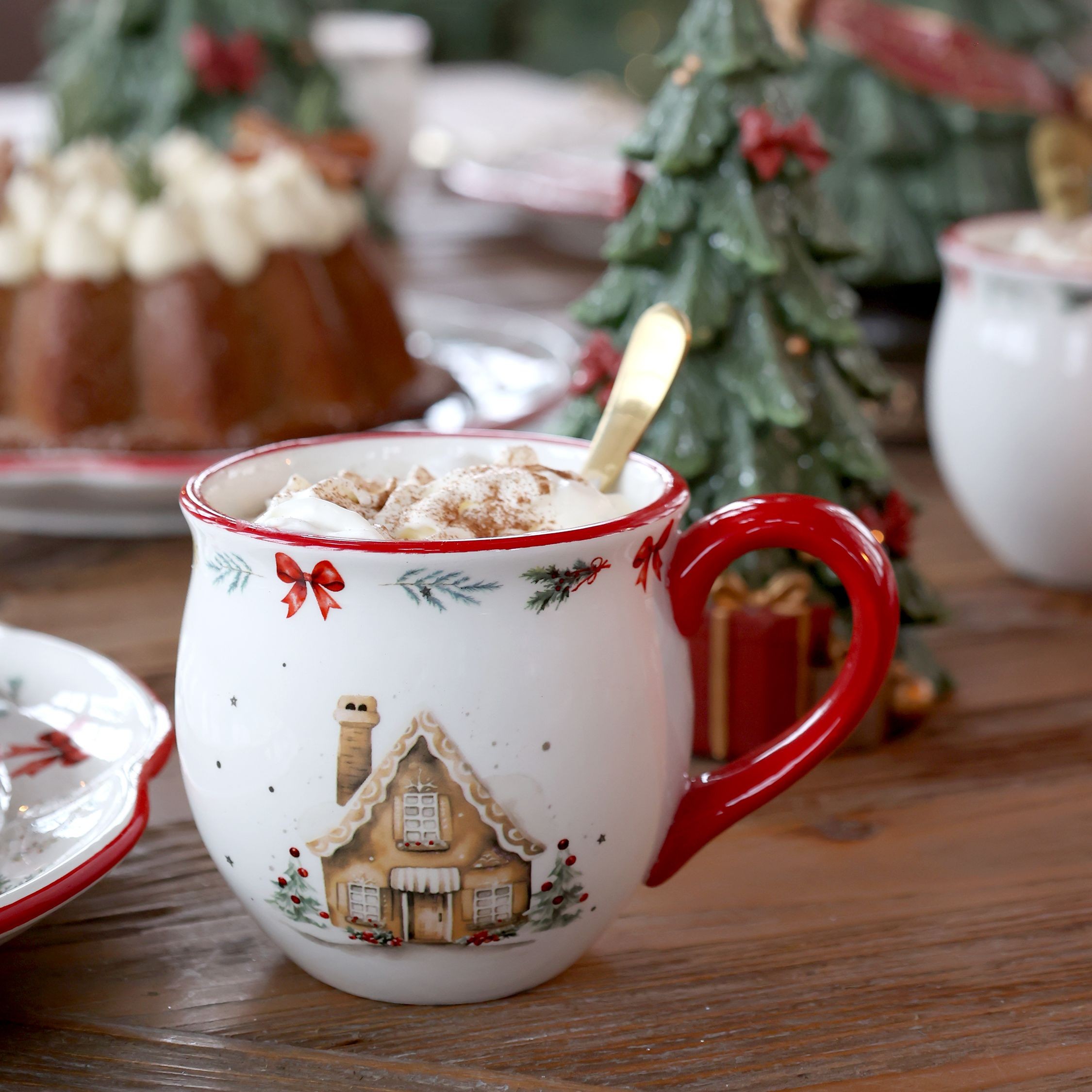 Vánoční keramický hrnek Chalet de Noël – Ø 10*9,5 cm