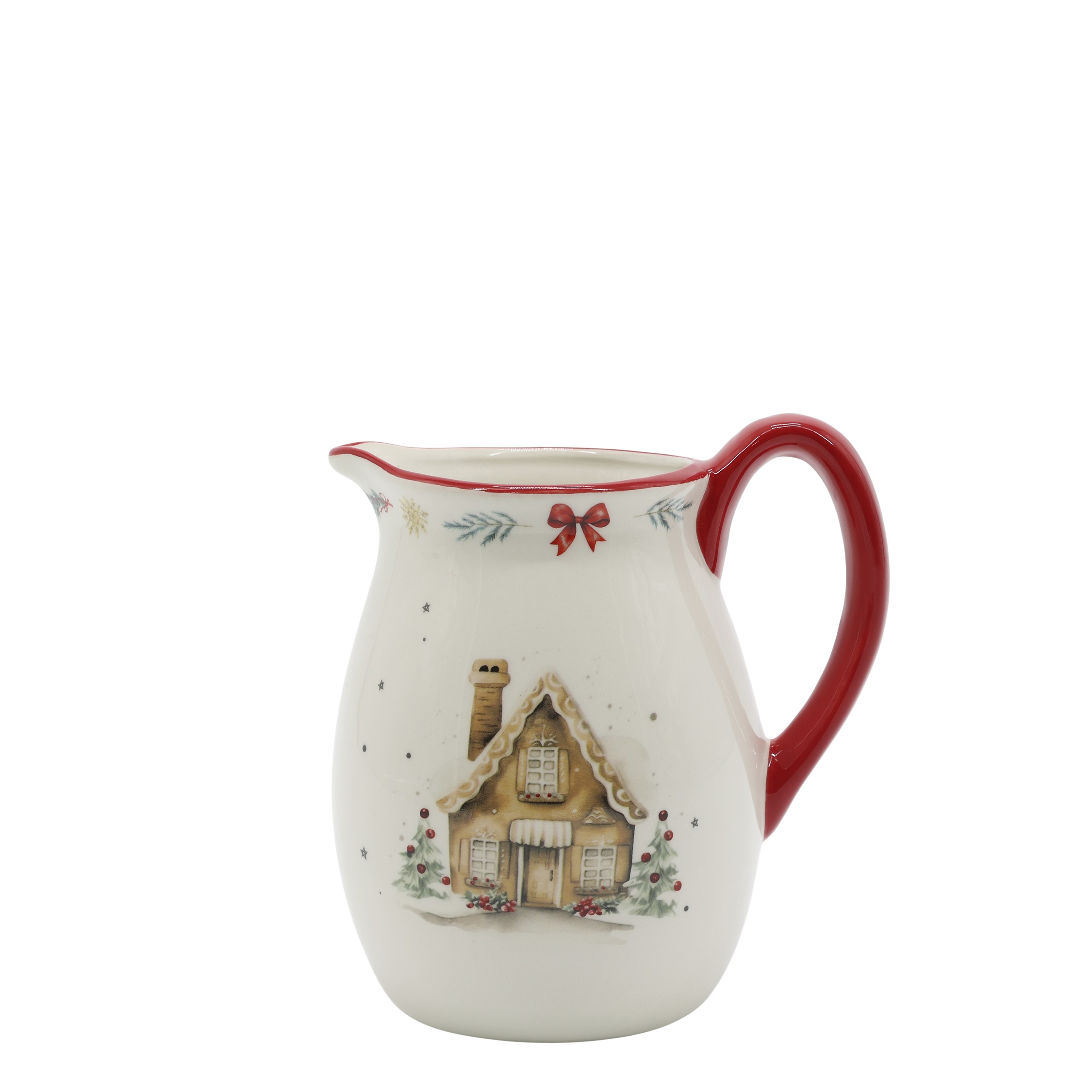 Vánoční keramický džbán Chalet de Noël – Ø 11*14 cm / 800ml Chic Antique Vánoční keramický džbán Chalet de Noël – Ø 11*14 cm / 800ml Chic Antique