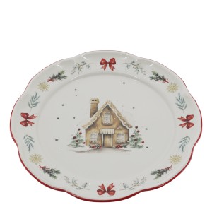 Vánoční keramický jídelní talíř Chalet de Noël – Ø 28*3 cm