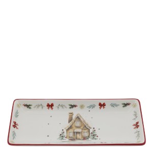 Vánoční keramický podnos Chalet de Noël – 28*12*3,5 cm