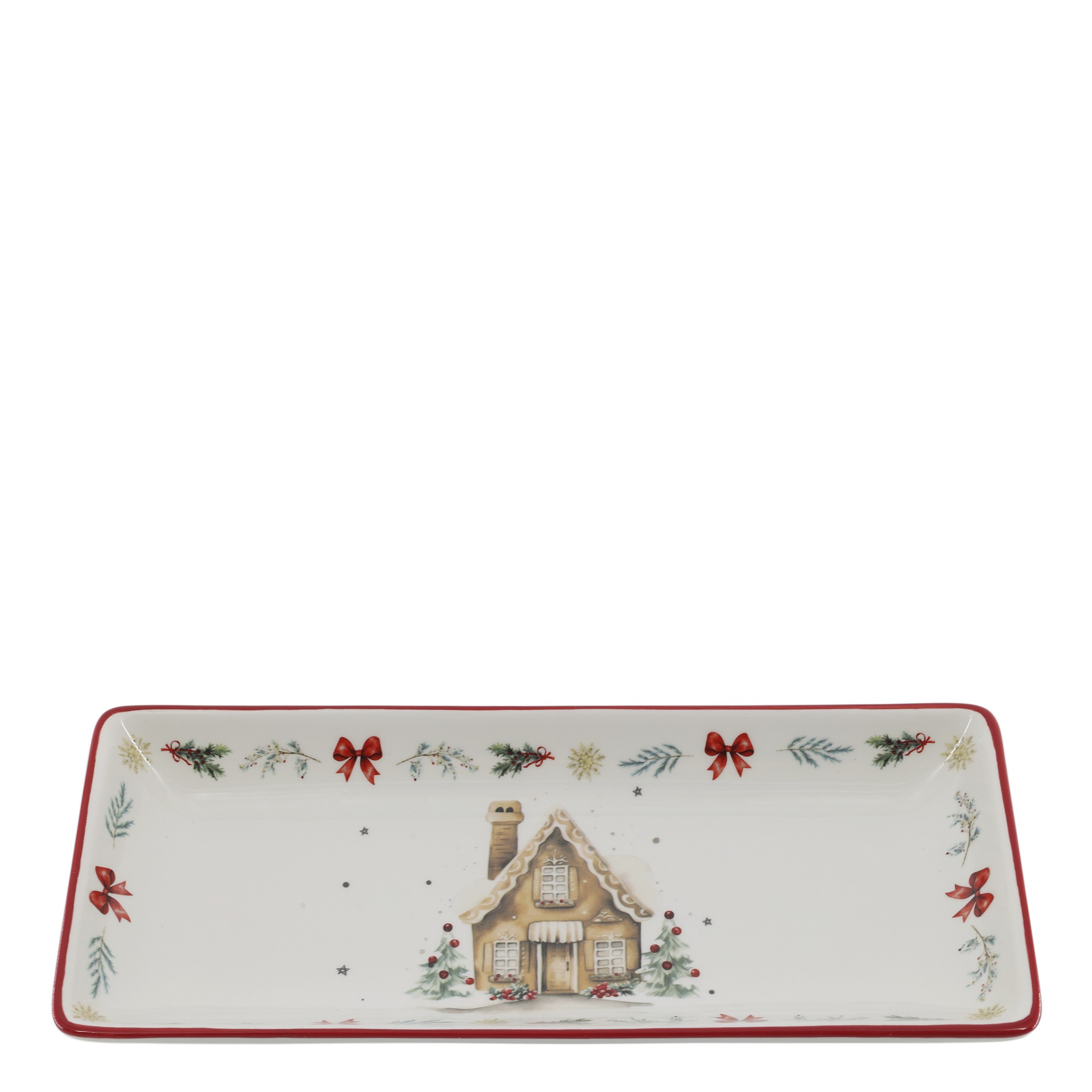 Vánoční keramický podnos Chalet de Noël – 28*12*3,5 cm