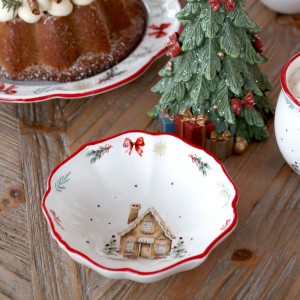 Vánoční keramická miska Chalet de Noël – Ø 14*4,5 cm / 300ml