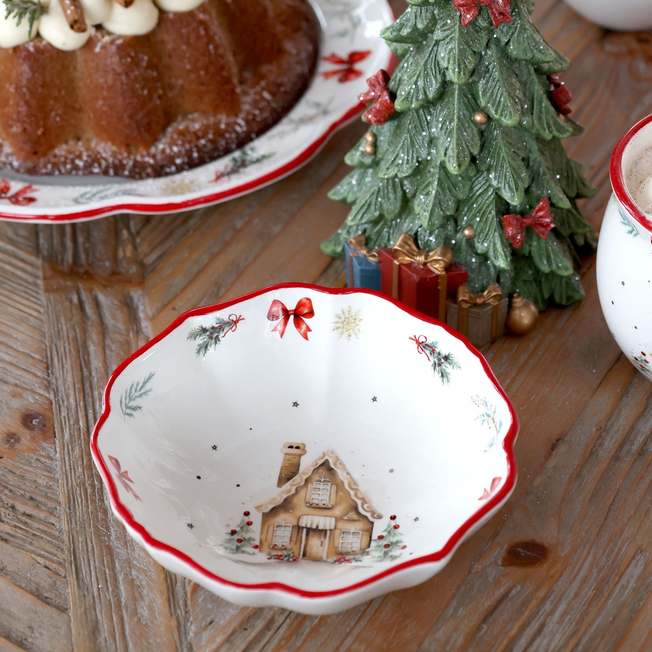 Vánoční keramická miska Chalet de Noël – Ø 14*4,5 cm / 300ml