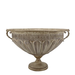 Kovový květináč na noze Flower Antique Mocca – Ø 56*38 cm