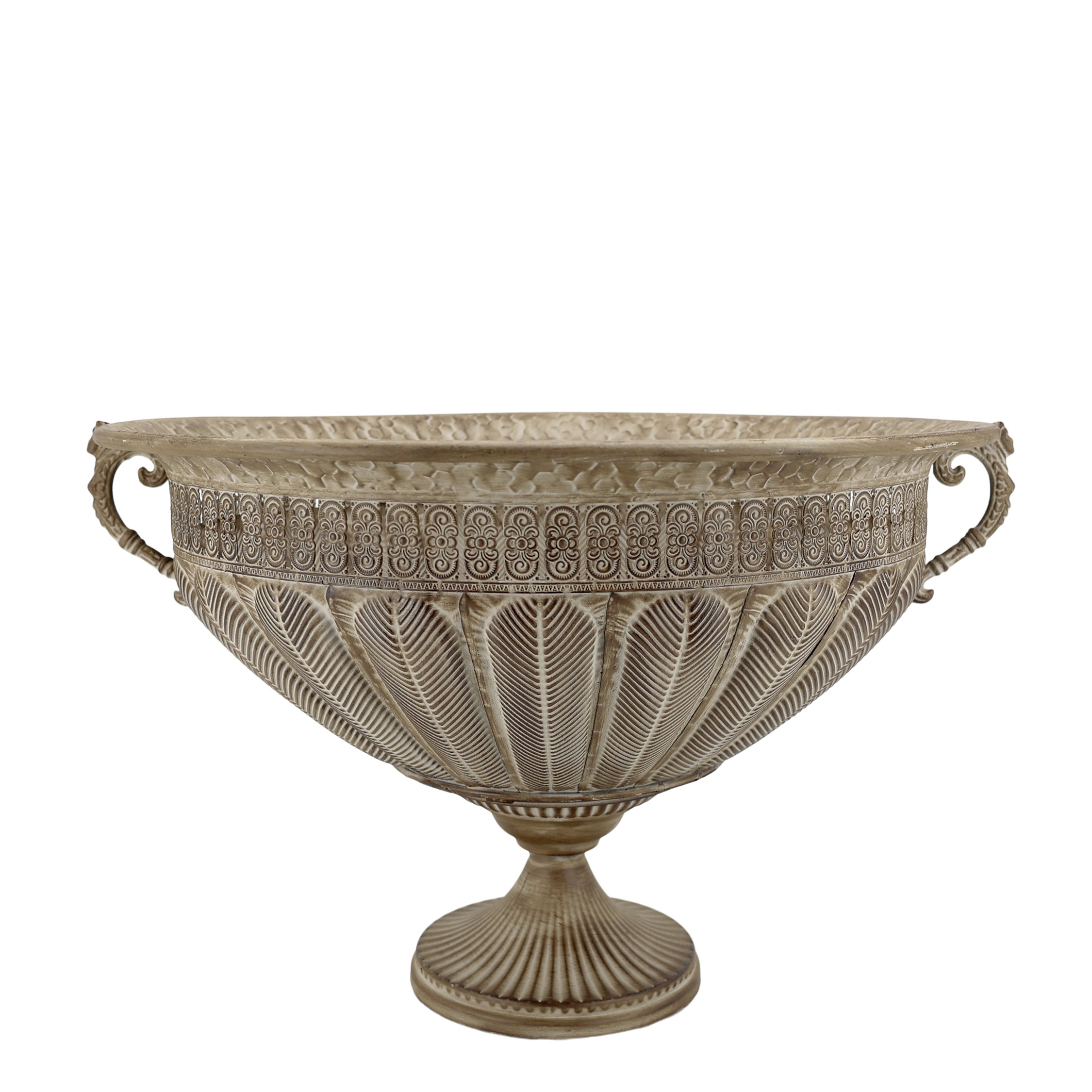 Kovový květináč na noze Flower Antique Mocca – Ø 56*38 cm