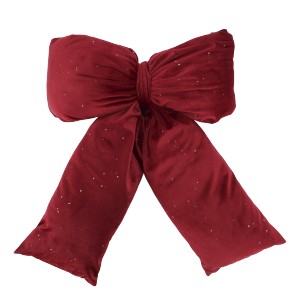 Sametový polštář ve tvaru mašle Cherry se třpytkami – 40*50 cm