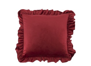 Sametový povlak na polštář Cherry s volánky – 45*45 cm