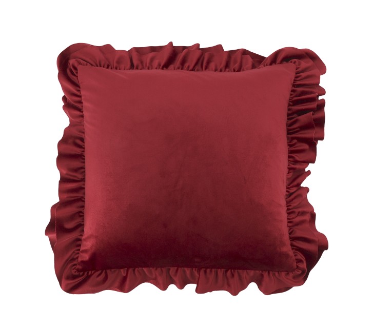 Sametový povlak na polštář Cherry s volánky – 45*45 cm Chic Antique