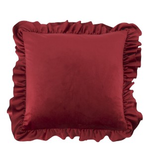Sametový povlak na polštář Cherry s volánky – 45*45 cm