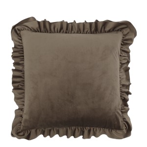 Sametový povlak na polštář Mocca s volánky – 45*45 cm