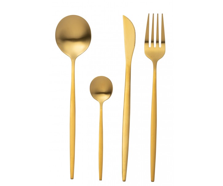 24-dílná zlatá sada příboru Linea – 27 cm J-Line by Jolipa